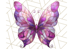 Stained Glass Butterfly PNG Colorful Clipart for Sublimation Product Image 2