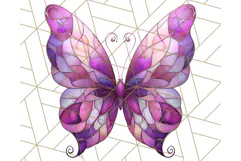 Stained Glass Butterfly PNG Colorful Clipart for Sublimation Product Image 2