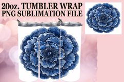 Denim Floral Tumbler Sublimation Spring 20oz Product Image 1