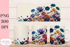 Floral mug wrap PNG design for sublimation Product Image 2