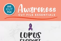 Lupus svg - a lupus awareness svg with purple ribbon Product Image 2