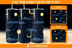 Day And Night Tumbler Wrap Designs, Sublimation Wrap Product Image 1