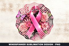 Cancer Awareness Ribbon Wind Spinner Sublimation Design Product Image 1