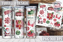 Sublimation Tumbler WRAP Christmas Design Quote Watercolor Product Image 1