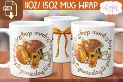 Game day mug wrap sublimation PNG, American Football mug PNG Product Image 1
