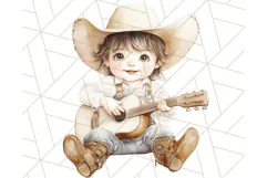 Cowboy Clipart PNG, Kid Western Country Graphic Product Image 2