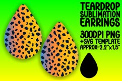 Gradient Leopard Print Art Teardrop Earring Wrap PNG Product Image 1