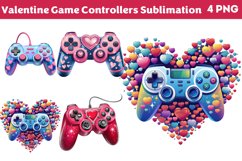 Valentine Game Controllers Sublimation Clipart PNGSublimatio Product Image 1