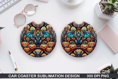 Car Coaster Sublimation| Mythical Coaster PNG Design Product Image 1