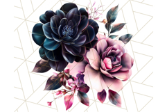 Gothic Floral PNG, Dark Aesthetic Flowers Clipart Print Product Image 2