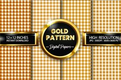 Gold Pattern Gingham Digital Papers - 04 Variations Product Image 1