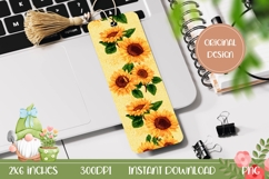 Printable Bookmark PNG, Cute Sunflowers Bookmark Printable Product Image 1