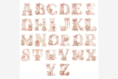 Coquette Coffee Alphabet PNG Bundle, A-Z Pink Bow Letters Product Image 2