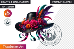 Floral Day of the Dead Clipart PNG sugar skull la catrina Product Image 1