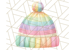Watercolor Winter Hats and Scarves Clipart PNG Product Image 2