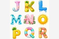 Summer Alphabet Clipart Bundle | 26 PNG Letters | Tropical Product Image 4
