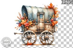 Fall Wagon Garden Sublimation - Fall Clipart PNG Design Product Image 1