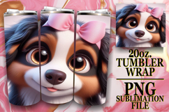 Vibrant Skies 20oz tumbler wrap, 3D Dog Product Image 1