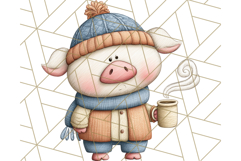 Fall Farm Animal Clipart, Autumn Barnyard PNG Illustrations Product Image 2