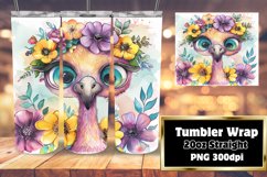 Floral Flamingo Summer Tumbler Wrap 20oz Product Image 1