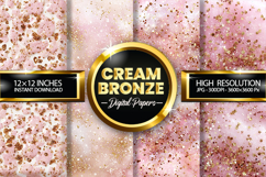 Cream bronze Digital Papers - 04 variations Product Image 1
