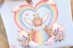 Rainbow Bridge Heart Clipart | 15 PNG Pet Memorial Hearts Product Image 5