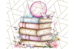 Bookish Fairy PNG Clipart, Whimsical Reading Elements Png Product Image 2