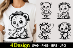 Gentleman Panda SVG PNG Product Image 1