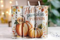 Hello Pumpkin Tumbler Wrap | Sublimation | Tumblers Product Image 1