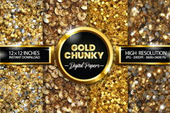 golden chunky Digital Papers - 04 variations Product Image 1