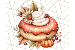 Fall Donut Clipart PNG, Autumn Donuts With Pumpkins Product Image 2