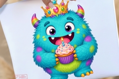 Monsters Birthday Clipart | 12 PNG Cute Monster Party Product Image 5