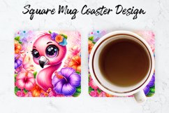 Flamingo Mug coaster | Coaster | Sublimation Design Product Image 1