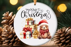 Christmas Bear Ornament, PNG for Sublimation, Animal Design Product Image 2