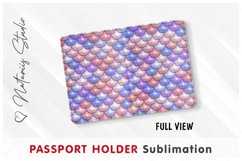 Inflated Puffy Mermaid Scales - Passport Holder sublimation. Product Image 2