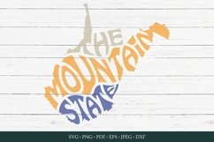 West Virginia Map Typography SVG - Mountain State Word Art Product Image 1