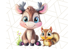 Cute Animal Friends Clipart PNG, Bright Spring Animal Duos Product Image 2