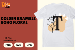 Golden Bramble Boho Floral Monogram Product Image 1