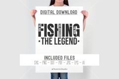 Fishing The Legend SVG, Funny Dad Quote, T-Shirt Design Product Image 2