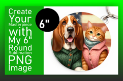 Vibrant Round Design for Keychains , Dog and cat Product Image 1