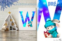 Christmas Letter W alphabet sublimation png Product Image 1