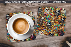 Halloween Coaster Sublimation, Halloween Coaster PNG Design Product Image 1