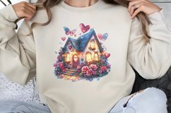Valentines Day Fairy Houses Clipart PNG Product Image 1