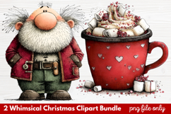 2 Whimsical Christmas Clipart | Cute Festive Holiday PNG Product Image 1