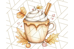 Pumpkin Spice Chibi Girls, Fall Accessories PNG, Cozy Autumn Product Image 2