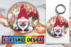 Radiant Circle Sublimation Keychains, Valentines Product Image 1