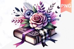 Books Flowers - Clipart PNG Design Product Image 1