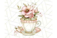 Pastel Tea Clip Art PNG with Sweets and Floral Accents Png Product Image 2