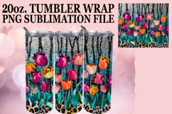 Glittery Leopard Print Tumbler Wrap: Sublimation - 20oz Product Image 1