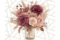 Fall Mason Jar Flowers PNG Clipart Product Image 2